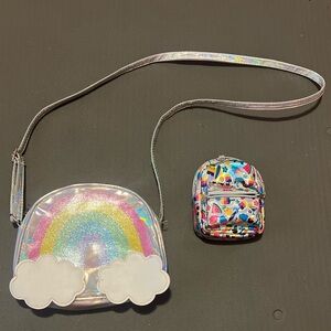 Limited Too Holographic Rainbow and Colorful Mini Backpack Set
